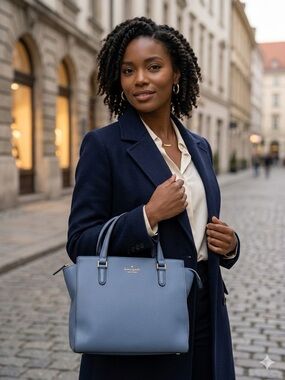Kate Spade Navy Blue  Leather Tote